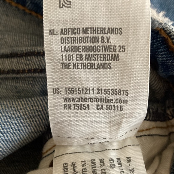 Abercrombie & Fitch The Mom High Rise Jean Sz 29 Straight Leg Frayed Hem Grunge - Picture 6 of 16
